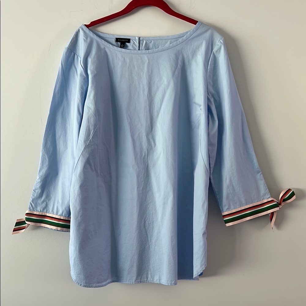 Talbots|Light Blue Tunic with Ribbon Details sz Large